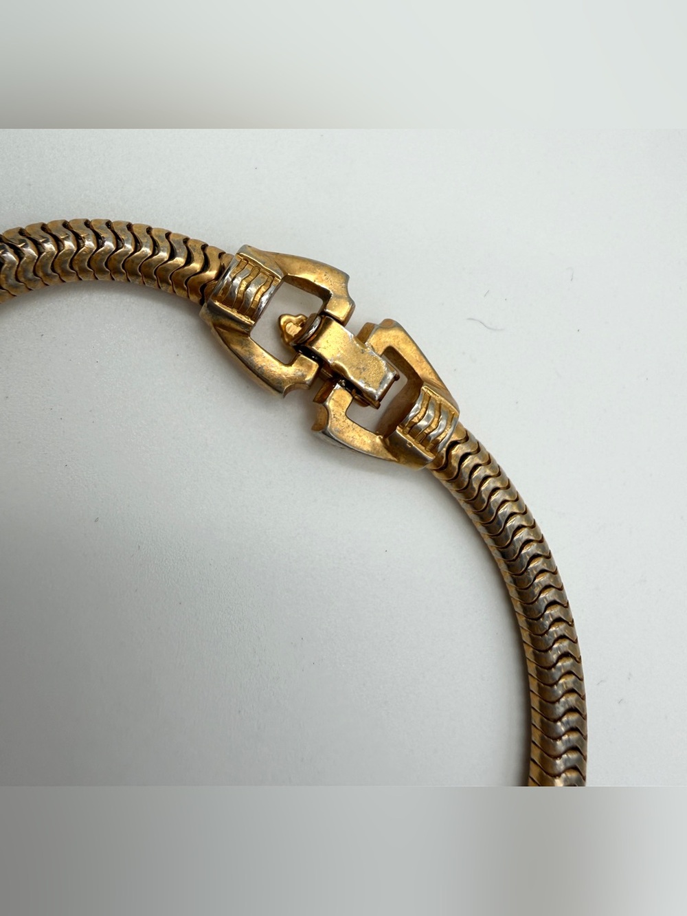 Vintage Mazer 1940s Gold Tone Rhinestone Choker Necklace - Signed - Picture 5 of 12